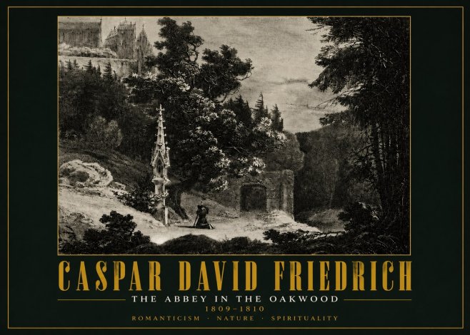 Caspar David Friedrich The Abbey in the Oakwood No5 - Affiche
