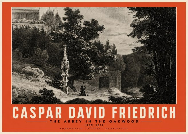 Caspar David Friedrich The Abbey in the Oakwood No6 - Affiche