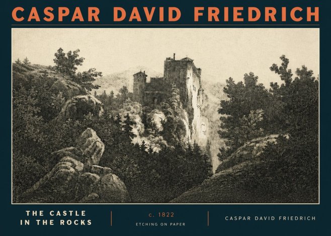 Caspar David Friedrich The Castle in the Rocks No3 - Affiche