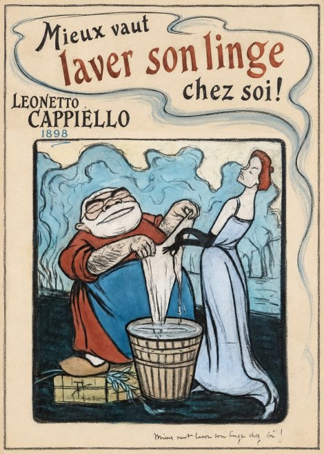 Leonetto Cappiello Mieux Vaut Laver Son Linge Chez Soi! No1 - Affiche