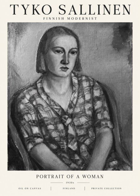 Tyko Sallinen Portrait of a Woman I No1 - Affiche