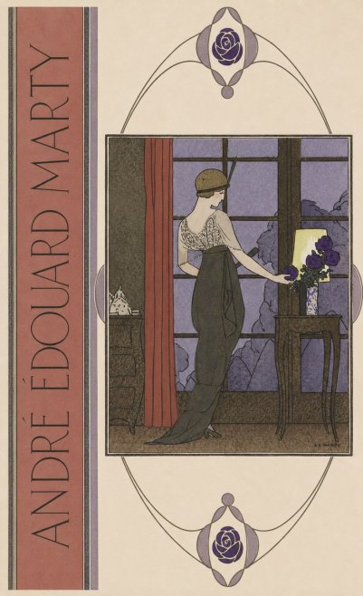 André Édouard Marty Lady at the Window with Roses No2 - Affiche