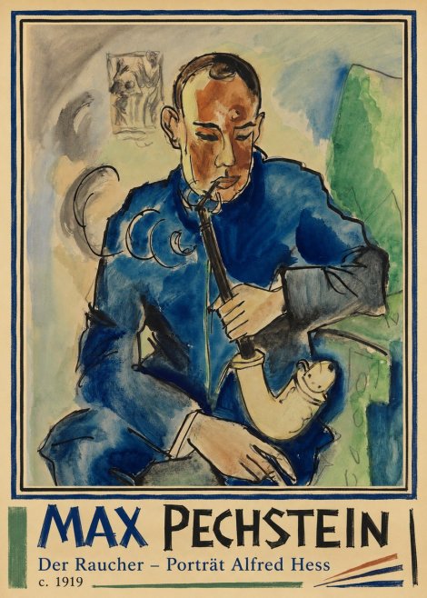 Max Pechstein Der Raucher – Porträt Alfred Hess No2 - Affiche