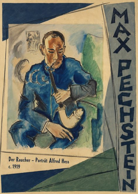 Max Pechstein Der Raucher – Porträt Alfred Hess No3 - Affiche
