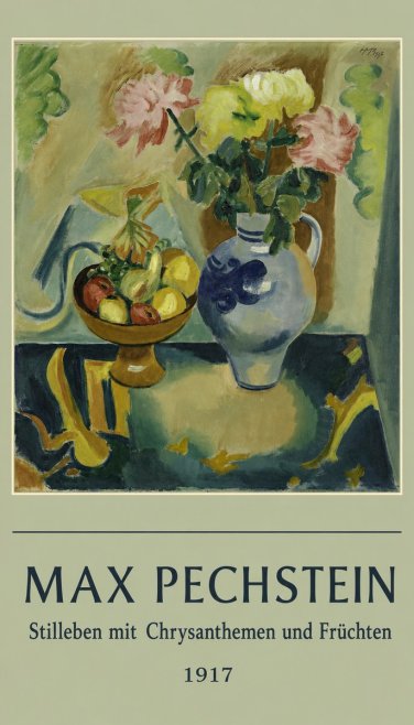 Max Pechstein Stilleben Mit Chrysanthemen Und Früchten No6 - Affiche