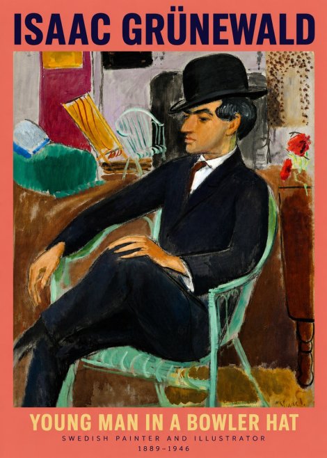 Isaac Grünewald Young Man in a Bowler Hat No2 - Affiche