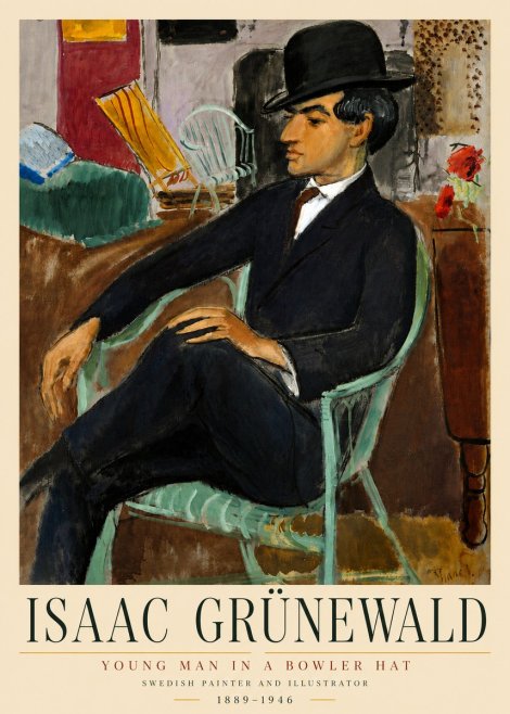 Isaac Grünewald Young Man in a Bowler Hat No4 - Affiche