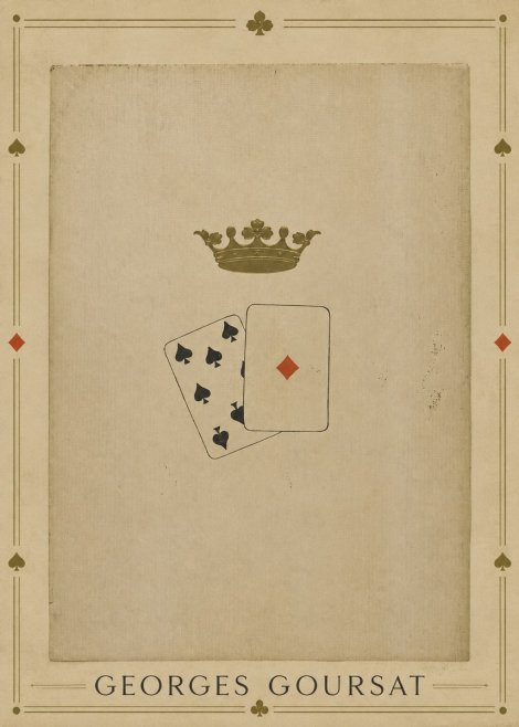 Georges Goursat Crown and Playing Cards No1 - Affiche