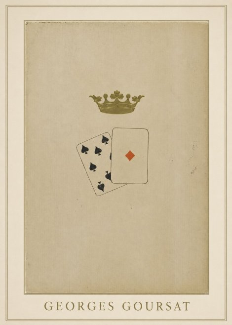 Georges Goursat Crown and Playing Cards No3 - Affiche