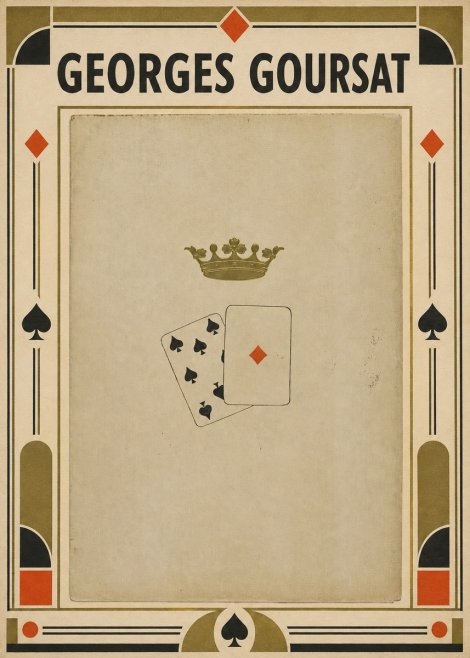 Georges Goursat Crown and Playing Cards No4 - Affiche