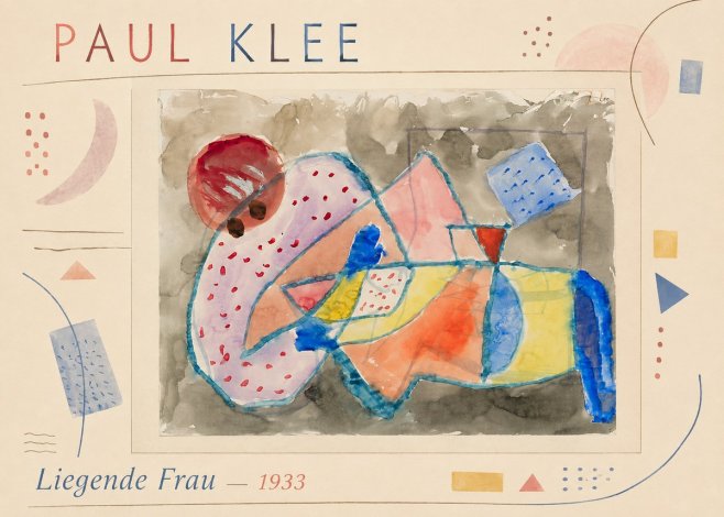 Paul Klee Liegende Frau - 1933 No2 - Affiche