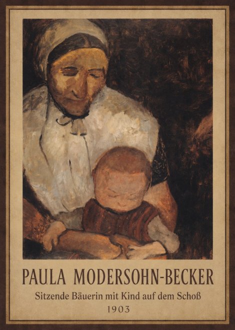 Paula Modersohn-Becker Sitzende Bäuerin Mit Kind Auf Dem Schoß No1 - Affiche