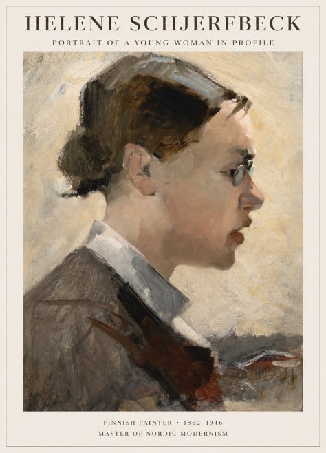 Helene Schjerfbeck Portrait of a Young Woman in Profile No1 - Affiche