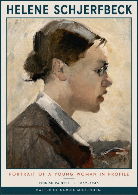 Helene Schjerfbeck Portrait of a Young Woman in Profile No3 - Affiche