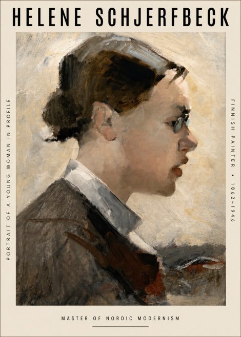 Helene Schjerfbeck Portrait of a Young Woman in Profile No4 - Affiche