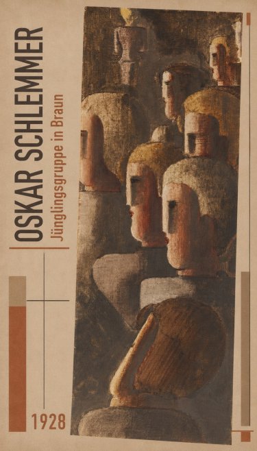 Oskar Schlemmer Jünglingsgruppe in Braun No2 - Affiche