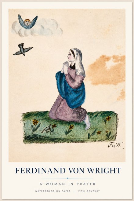 Ferdinand von Wright A Woman in Prayer No1 - Affiche