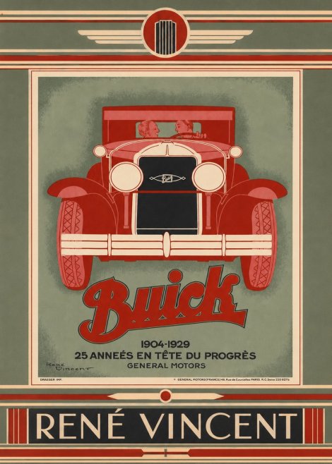 René Vincent Buick - 25 Années En Tête Du Progrès No4 - Affiche