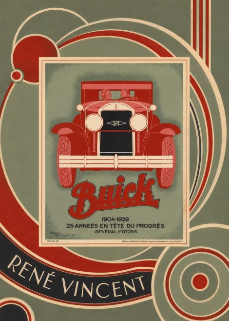 René Vincent Buick - 25 Années En Tête Du Progrès No5 - Affiche