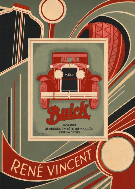 René Vincent Buick - 25 Années En Tête Du Progrès No6 - Affiche
