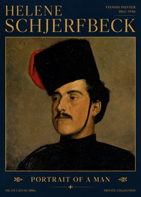 Helene Schjerfbeck Portrait of a Man II No4 - Affiche