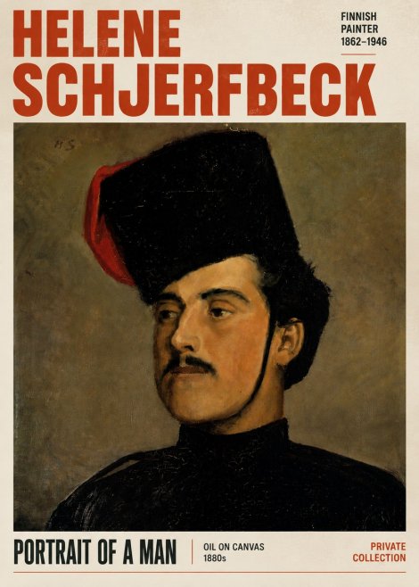 Helene Schjerfbeck Portrait of a Man II No5 - Affiche