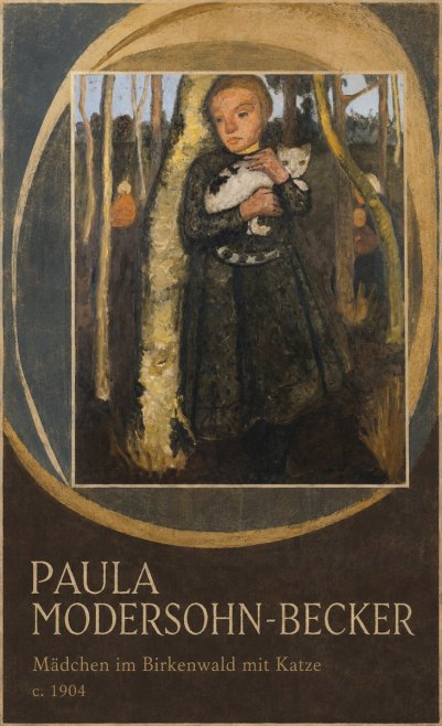 Paula Modersohn-Becker Mädchen Im Birkenwald Mit Katze No5 - Affiche