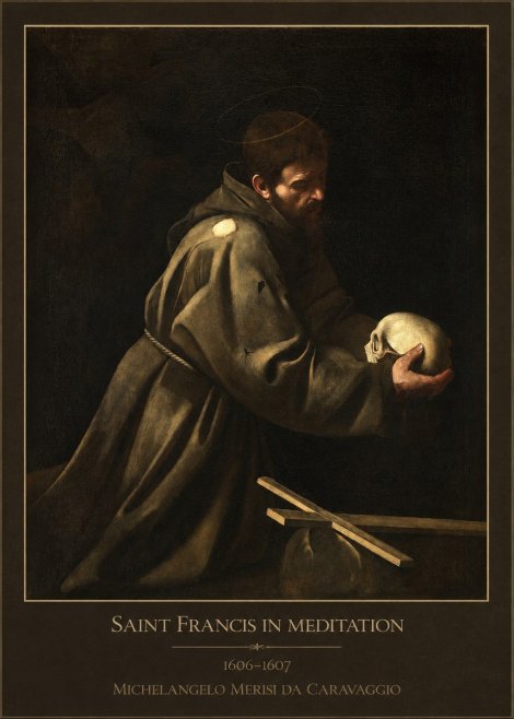 Michelangelo Merisi da Caravaggio Saint Francis in Meditation I No1 - Affiche