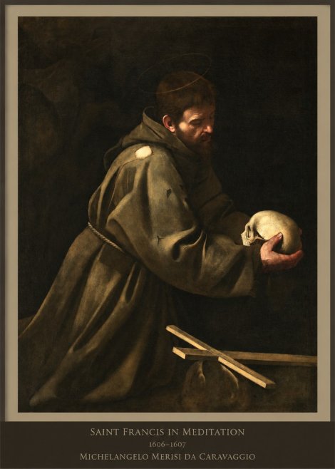 Michelangelo Merisi da Caravaggio Saint Francis in Meditation I No6 - Affiche