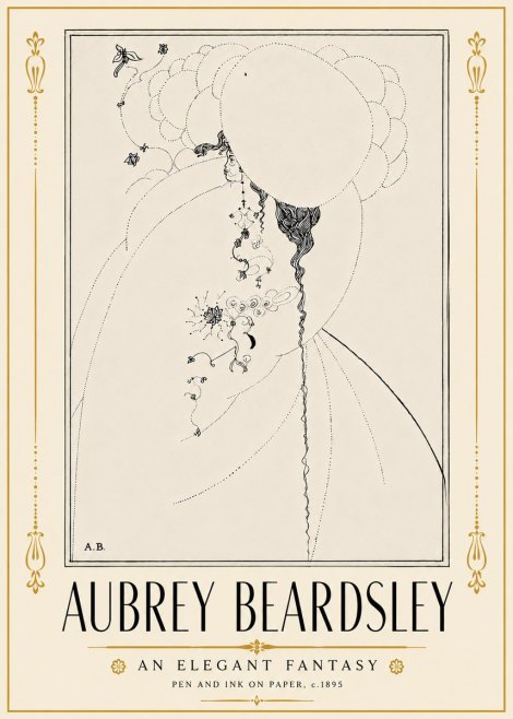 Aubrey Beardsley An Elegant Fantasy No5 - Affiche