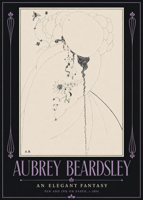 Aubrey Beardsley An Elegant Fantasy No6 - Affiche