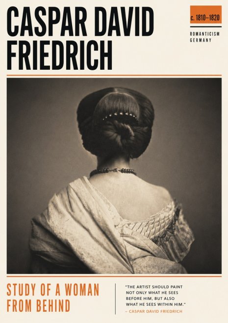 Caspar David Friedrich Study of a Woman from Behind No6 - Affiche
