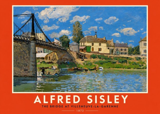 Sisley The Bridge at Villeneuve-la-garenne I No6 - Affiche