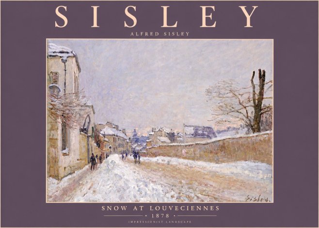 Sisley Snow at Louveciennes No5 - Affiche