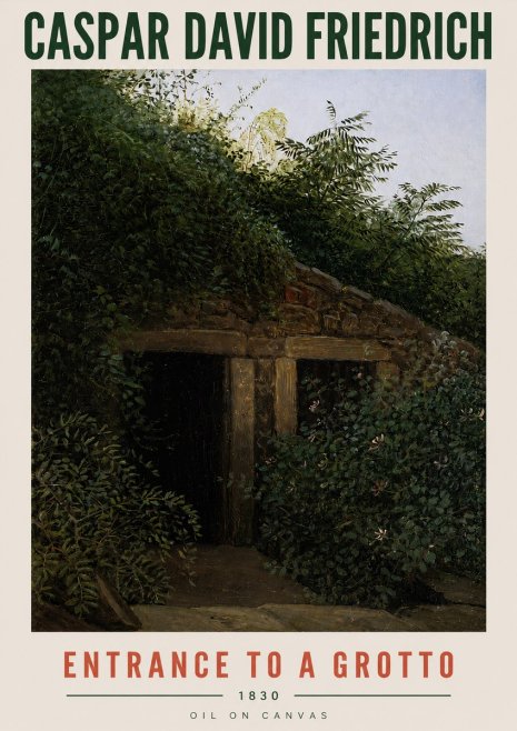 Caspar David Friedrich Entrance to a Grotto No4 - Affiche