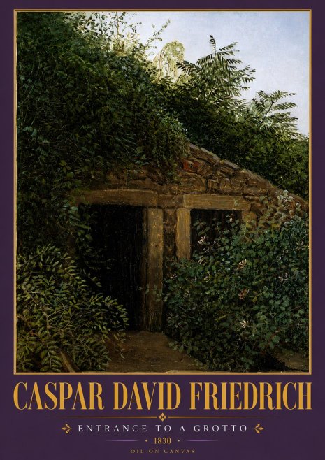 Caspar David Friedrich Entrance to a Grotto No5 - Affiche