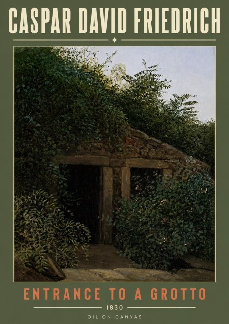 Caspar David Friedrich Entrance to a Grotto No6 - Affiche