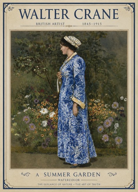 Walter Crane A Summer Garden No1 - Affiche