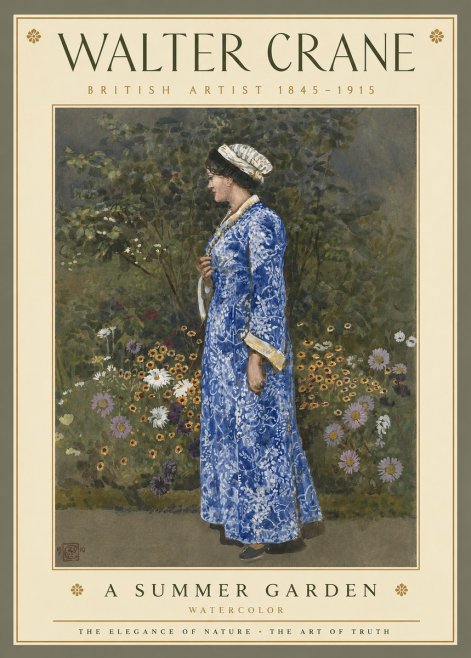 Walter Crane A Summer Garden No3 - Affiche