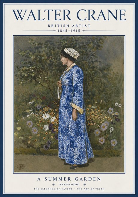 Walter Crane A Summer Garden No5 - Affiche