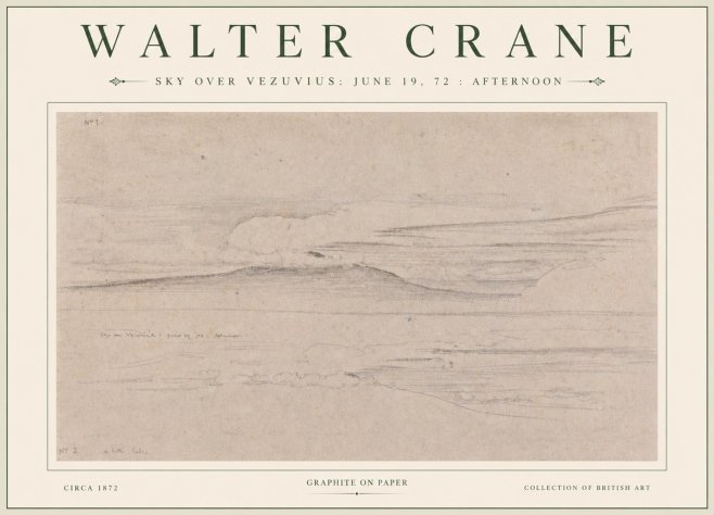 Walter Crane Sky over Vezuvius: June 19, 72 : Afternoon No3 - Affiche