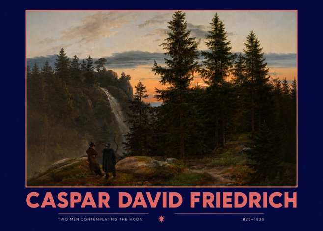 Caspar David Friedrich Two Men Contemplating the Moon I No2 - Affiche