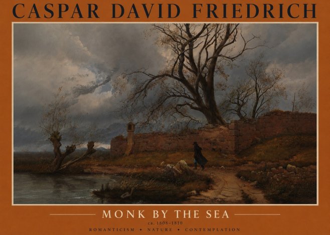 Caspar David Friedrich Autumn Landscape with Ruin No3 - Affiche