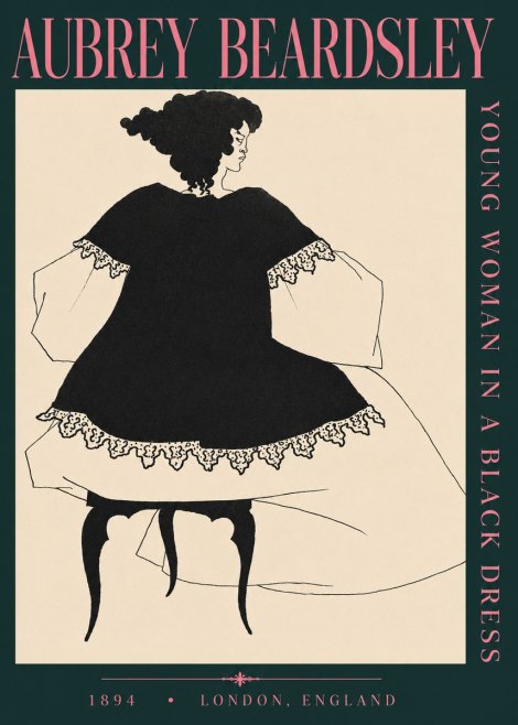Aubrey Beardsley Woman in a Dress No4 - Affiche