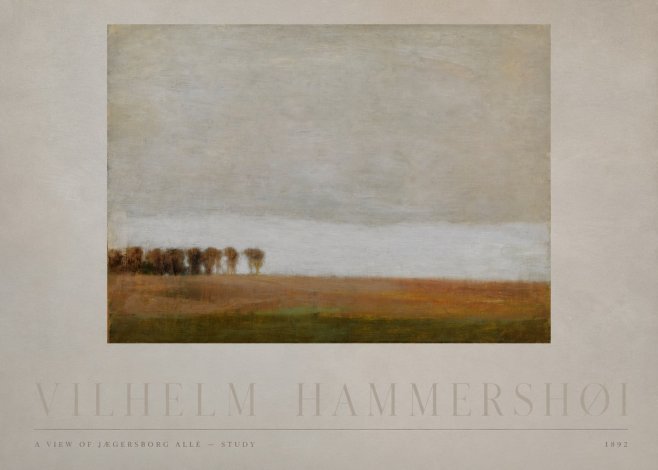 Vilhelm Hammershøi A View of Jægersborg Allé - Study No4 - Affiche