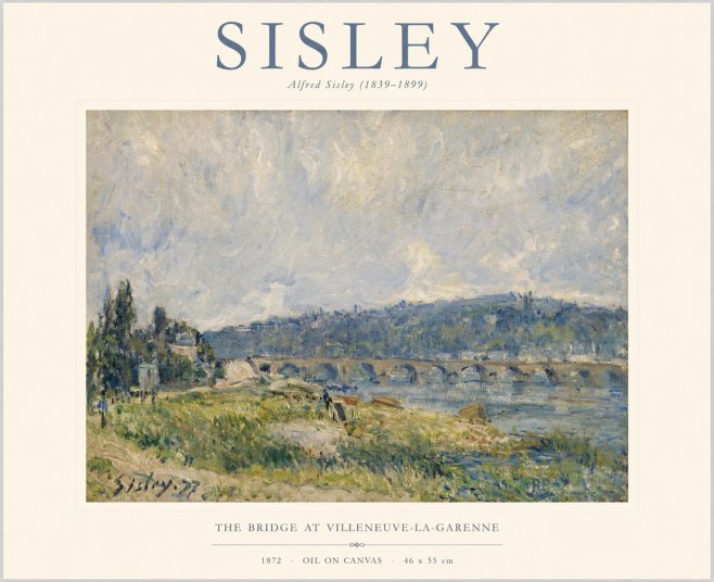 Sisley The Bridge at Villeneuve-la-garenne II No1 - Affiche