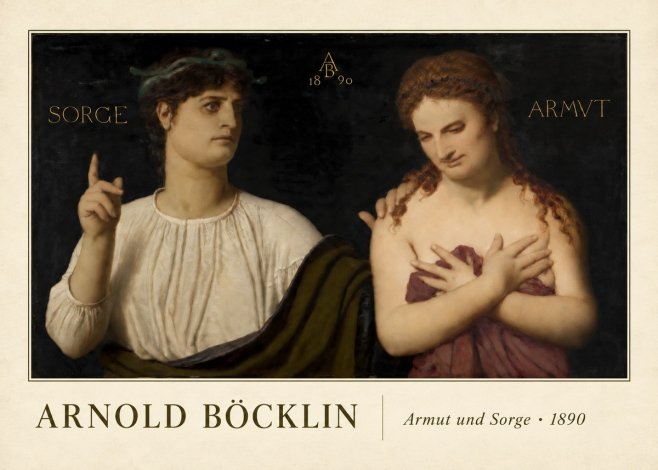 Arnold Böcklin Armut Und Sorge No4 - Affiche