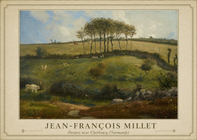 Jean-François Millet Pasture Near Cherbourg (Normandy) No1 - Affiche