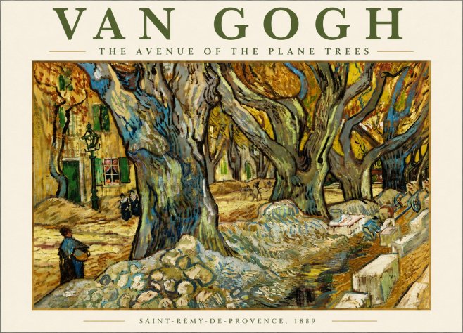 Van Gogh The Avenue of the Plane Trees No5 - Affiche
