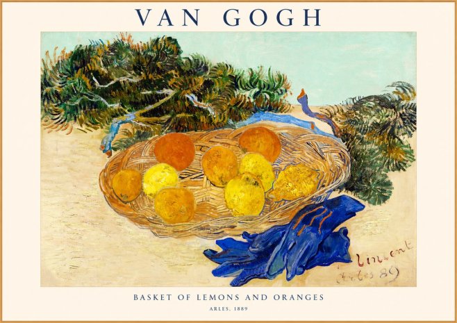 Van Gogh Basket of Lemons and Oranges No1 - Affiche